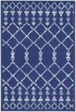 2' X 3' Navy Blue and Ivory Geometric Area Rug