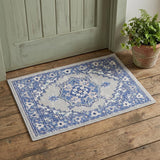 2' X 3' Gray and Blue Floral Area Rug