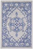 2' X 3' Gray and Blue Floral Area Rug