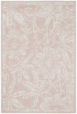 2' X 3' Pink and Ivory Floral Distressed Area Rug
