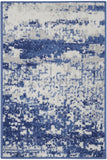 2' X 3' Ivory And Navy Blue Abstract Area Rug