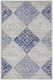 2' X 3' Beige Blue and Gray Geometric Area Rug