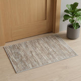2' X 3' Ivory and Gray Abstract Non Skid Area Rug