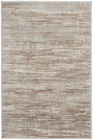 2' X 3' Ivory and Gray Abstract Non Skid Area Rug