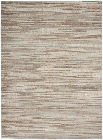 4' X 6' Ivory and Gray Abstract Non Skid Area Rug