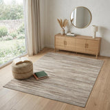 4' X 6' Ivory and Gray Abstract Non Skid Area Rug