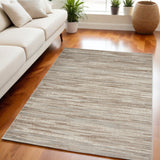 5' X 7' Ivory and Gray Abstract Non Skid Area Rug