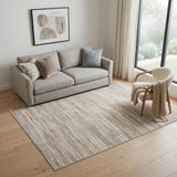 5' X 7' Ivory and Gray Abstract Non Skid Area Rug