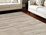 8' X 10' Ivory and Gray Abstract Non Skid Area Rug