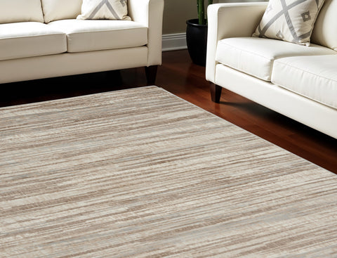 8' X 10' Ivory and Gray Abstract Non Skid Area Rug