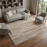 8' X 10' Ivory and Gray Abstract Non Skid Area Rug