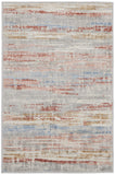 2' X 3' Ivory Red and Blue Abstract Non Skid Area Rug