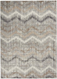 5' X 7' Ivory Gray and Brown Chevron Non Skid Area Rug