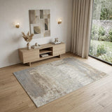 4' X 6' Gray and Ivory Abstract Non Skid Area Rug