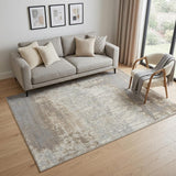 5' X 7' Gray and Ivory Abstract Non Skid Area Rug