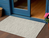 3' X 5' Light Gray And Ivory Indoor Outdoor Area Rug