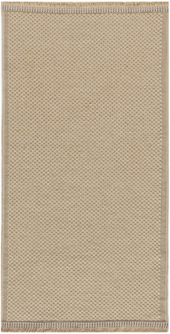 2' X 4' Natural Flatweave Non Skid Area Rug With Fringe