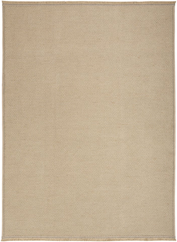 4' X 6' Natural Flatweave Non Skid Area Rug With Fringe