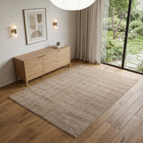 4' X 6' Ivory And Brown Geometric Area Rug