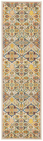 6' Ivory Floral Runner Rug