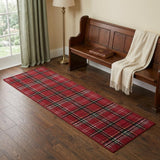 6' Red Plaid Runner Rug