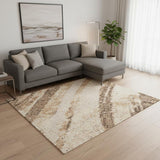 8' X 10' Beige Abstract Area Rug
