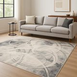 7' X 9' Blue Abstract Area Rug