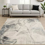8' X 10' Blue Abstract Area Rug