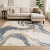 7' X 9' Ivory Abstract Area Rug