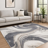 7' X 9' Gray Abstract Area Rug