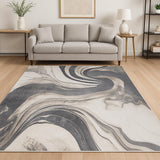 8' X 10' Gray Abstract Area Rug