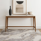 4' X 6' Ivory Brown And Gray Abstract Area Rug