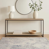 4' X 6' Ivory Blue And Gray Abstract Area Rug