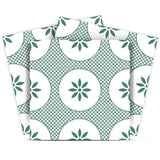 12" X 12" Light Sage And White Circle Flower Peel and Stick Removable Tiles