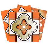 12" X 12" Retro Orange Mosaic Peel and Stick Removable Tiles