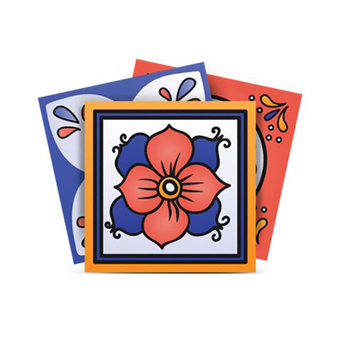 12" X 12" Shades of Blue Celestial Mosaic Peeland Stick Removable Tiles