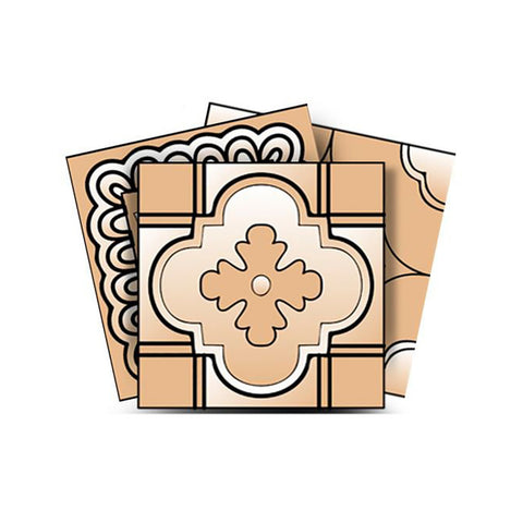 12" X 12" Shades of Taupe Mosaic Peel and Stick Removable Tiles