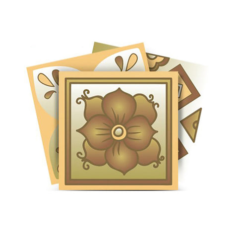 12" X 12" Vintage Beige and White Peel and Stick Removable Tiles