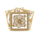 12" X 12" Vintage Brown and White Peel and Stick Removable Tiles