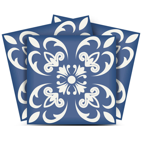 12" X 12" Wedgwood Blue and White Peel and Stick Removable Tiles