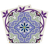 12" X 12" Vintage Purple and Taupe Mosaic Peel and Stick Removable Tiles