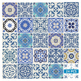 12" X 12" Blue Gray Yellow Pop Peel and Stick Removable Tiles