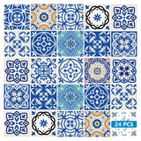 12" X 12" Blue and Aqua Pop Mosaic Peel and Stick Removable Tiles