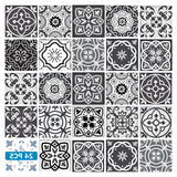 12" X 12" Shades of Black Mosaic Peel and Stick Removable Tiles