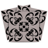 12" X 12" Black and White Orchid Peel and Stick Removable Tiles
