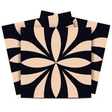 12" X 12" Intertwined Black and Cream Peel and Stick Removable Tiles