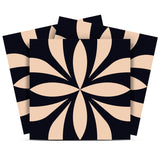 12" X 12" Intertwined Black and Cream Peel and Stick Removable Tiles
