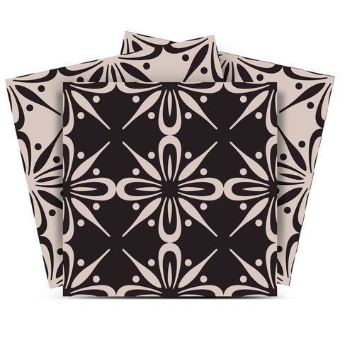 12" X 12" Gray and Black The Clover Peel and Stick Removable Tiles