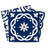 12" X 12" Midnight Blue and White Peel and Stick Removable Tiles