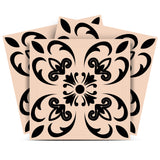 12" X 12" Black and Brown Mini Orchid Peel and Stick Removable Tiles